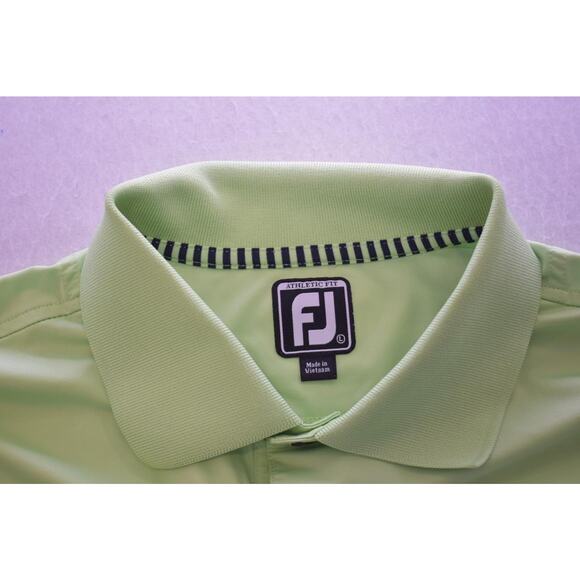 FootJoy Golf Polo Athletic Fit Green Dry Fitting Golf Shirt Mens Size Large - Picture 7 of 8